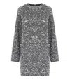 Elisabetta Franchi Sequinned Chenille Mini Dress In Gray