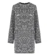 Elisabetta Franchi Steel Mini Dress With Sequins In Gray