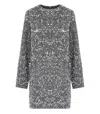 Elisabetta Franchi Steel Mini Dress With Sequins In Gray
