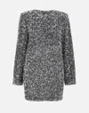Elisabetta Franchi Sequinned Chenille Mini Dress In Grey