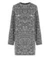 Elisabetta Franchi Steel Mini Dress With Sequins In Grey