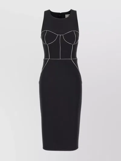 ELISABETTA FRANCHI STITCHED SHEATH DRESS SILHOUETTE MIDI SLEEVELESS