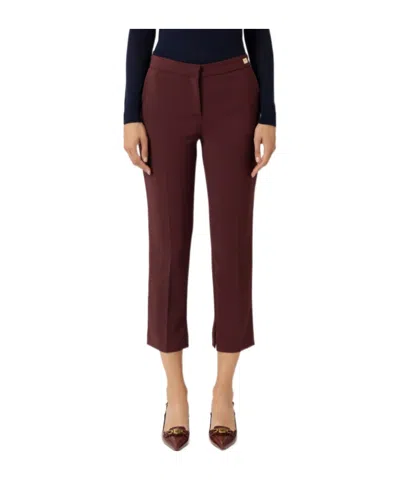 Elisabetta Franchi Straight Casual Pants In Brown