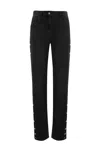 ELISABETTA FRANCHI STRAIGHT COTTON JEANS WITH SIDE BUTTONS