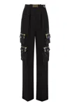 Elisabetta Franchi High-waisted Black Trousers With Cargo Pockets In Black