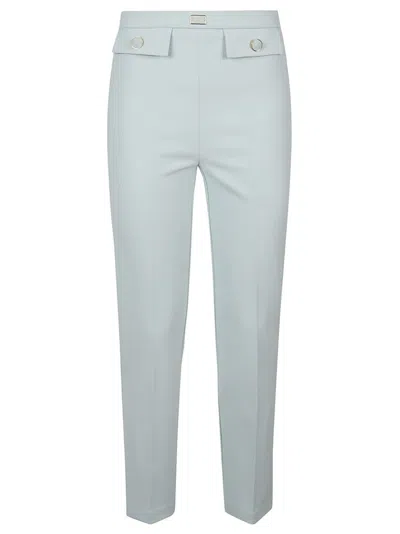 Elisabetta Franchi Straight-leg Cropped Trousers In Aquamarine