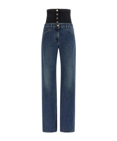 Elisabetta Franchi Straight Leg Denim Jeans In Blue