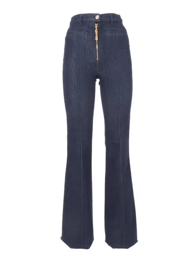 Elisabetta Franchi Straight-leg Jeans With Subtle Stitching Details In Blue