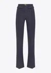 Elisabetta Franchi Straight-leg Pleated Pants In Blue