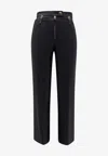 Elisabetta Franchi Logoed Button Flared Leg Trousers In Black