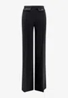 Elisabetta Franchi Trousers With Double Logoed Button In Black