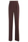 Elisabetta Franchi Straight-leg Tailored Pants With Front Pleats In Brown