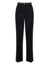 Elisabetta Franchi Trousers Straight Leg Pockets Belt Loops In Black