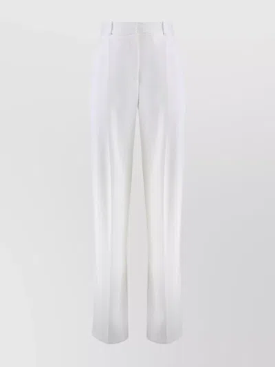 Elisabetta Franchi Straight-leg Trousers With Pleats And Pockets In White