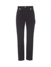 Elisabetta Franchi Straight Pants With Logo Rivet In Black