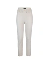 ELISABETTA FRANCHI STRAIGHT STRETCH CREPE TROUSERS WITH FLAPS