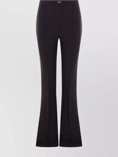 Elisabetta Franchi Horsebit-detail Flared Trousers In Black
