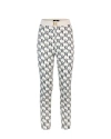 Elisabetta Franchi Logo Plaque Monogram Trousers In E84burro/nero