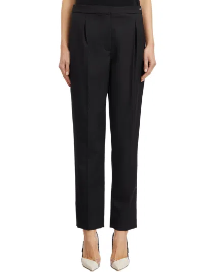 Elisabetta Franchi Straight Trousers With Darts In Black