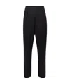 Elisabetta Franchi Straight Virgin Wool Trousers In Black