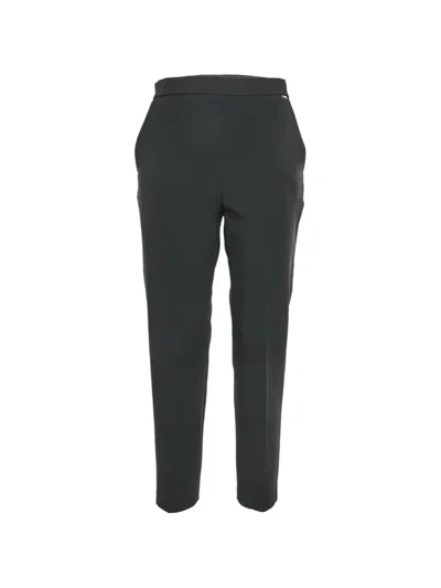 Pre-owned Elisabetta Franchi Straight-leg Crepe Trousers In Black
