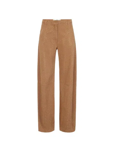 Elisabetta Franchi Straight-leg Trousers In Brown