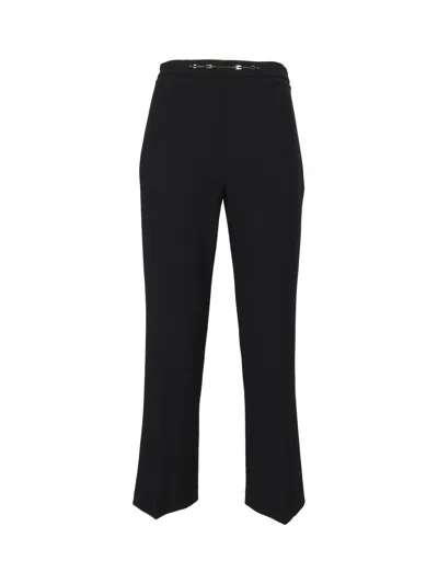 Elisabetta Franchi Straight-leg Trousers With Subtle Waistband Detailing In Black