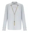 Elisabetta Franchi Stralight Blouse With Necklace In White