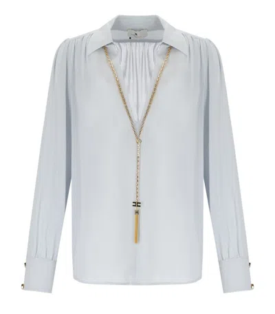 ELISABETTA FRANCHI STRALIGHT BLOUSE WITH NECKLACE