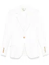 ELISABETTA FRANCHI STRAP-DETAIL CREPE BLAZER