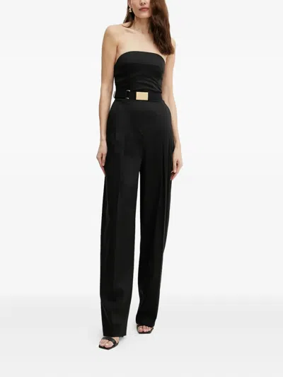 Elisabetta Franchi Strapless Belted Jumpsuit In Black