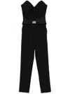 Elisabetta Franchi Strapless Jumpsuit With Waist Belt In Black