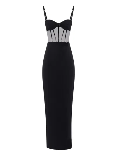 Elisabetta Franchi Strapless Corset Dress In Black
