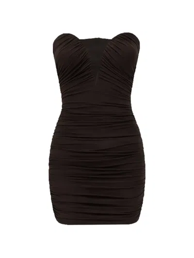 Elisabetta Franchi Strapless Dress In Black