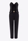 Elisabetta Franchi Strapless Jumpsuit With Macro-bow In Black