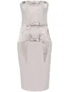 Elisabetta Franchi Strapless Panelled Midi Dress In Gray