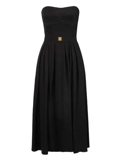 Elisabetta Franchi Trägerloses Midikleid Mit Falten In Black