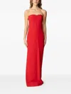 Elisabetta Franchi Strapless Side-split Maxi Dress In Red