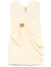 Elisabetta Franchi Strapless Yellow Dress With Sweetheart Neckline In Neutrals