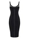 Elisabetta Franchi Adjustable Straps Bustier Cut-out Midi Pencil In Black