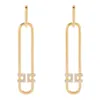 Elisabetta Franchi Strass And Logo Earrings In Golden