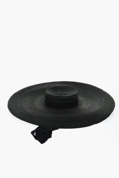 Elisabetta Franchi Straw Floppy Hat With Self-tie Detail
