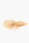 Elisabetta Franchi Straw Hairband With Maxi Bow In Brown