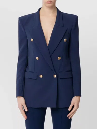 ELISABETTA FRANCHI STRETCH CREPE DOUBLE BREASTED SUIT JACKET