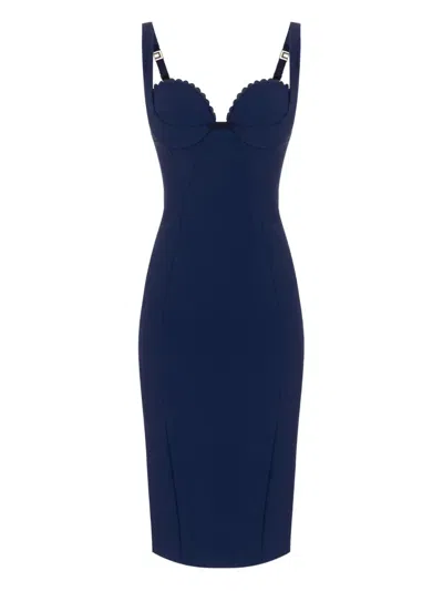 Elisabetta Franchi Stretch-crepe Dress In Blue