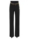 ELISABETTA FRANCHI STRETCH CREPE PALAZZO TROUSERS WITH BELT