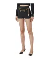 Elisabetta Franchi Stretch Crepe Shorts With Waistband In Nude