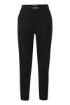 Elisabetta Franchi Horsebit-detail Straight-leg Trousers In Black