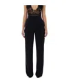 Elisabetta Franchi Stretch Crepe Trousers In Black
