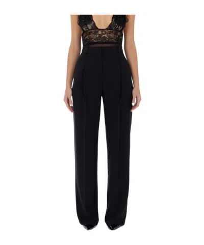 Elisabetta Franchi Stretch Crepe Trousers In Black